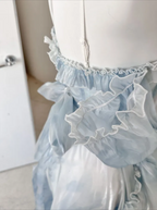 High Low Straps Blue Prom Dress 21Th Birthday Outfit