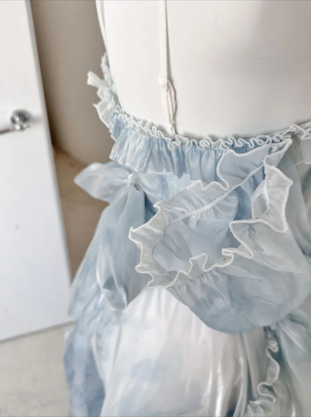 High Low Straps Blue Prom Dress 21Th Birthday Outfit