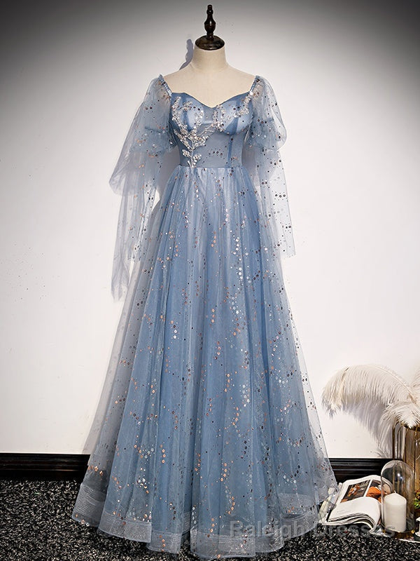 Sexy Illusion Tulle Sequins Square Prom Dress Main image