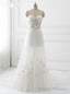 Sexy Illusion Wedding Dress A Line Bohemian Wedding Dress Zipper Back