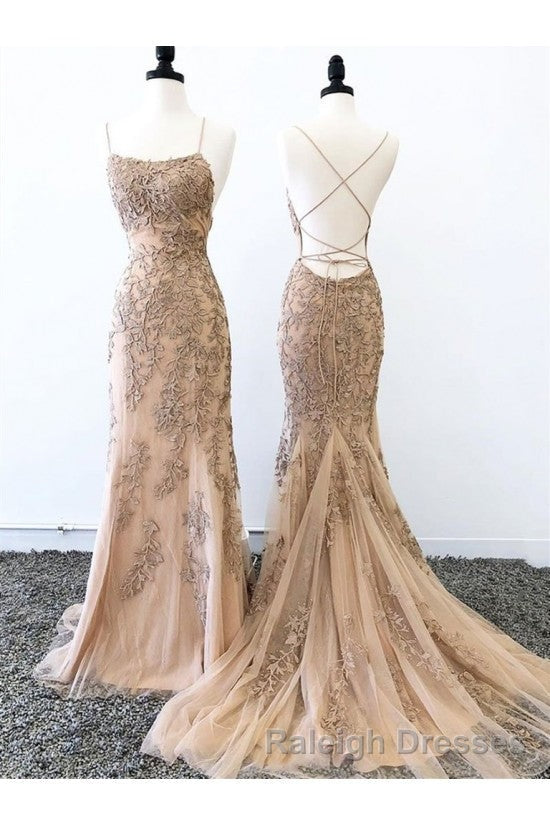 Long Lace Red Prom Dress Open Back