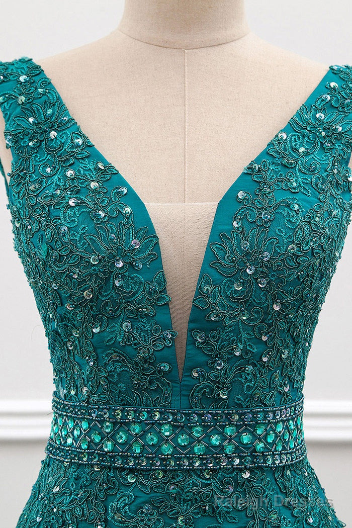 Sexy Mermaid Deep V-Neck Beading Evening Dresses
