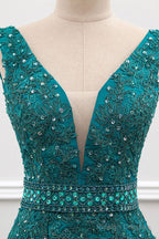 Mermaid Deep V-Neck Beading Prom Dress