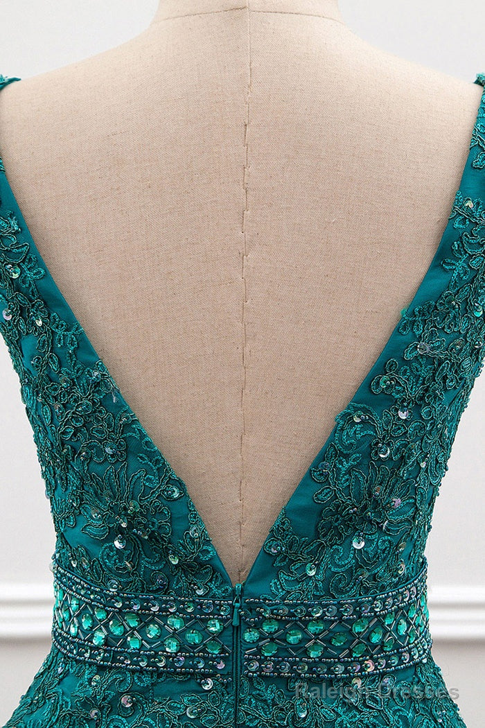 Mermaid Deep V-Neck Beading Prom Dress