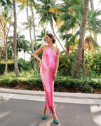 Mermaid Halter Hot Pink Long Prom Dress