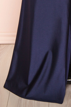 Mermaid Halter Sleeveless Navy Blue Long Prom Dress