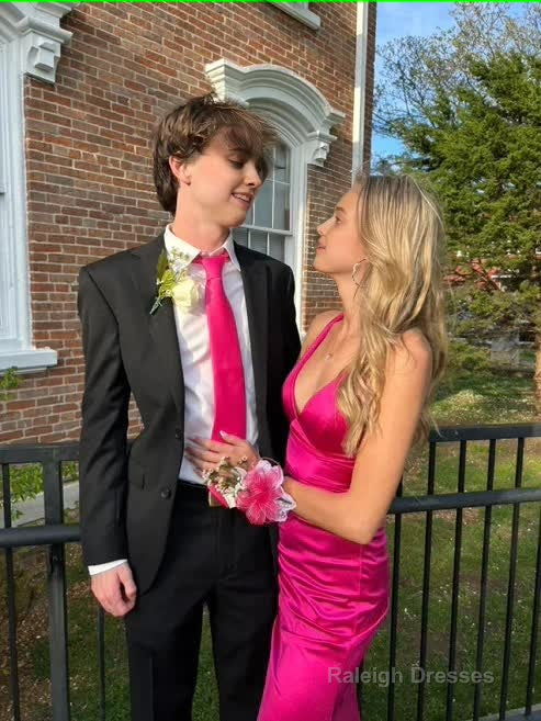 Sexy Mermaid Long Hot Pink Prom Dress 22th Birthday Outfits Secondary image