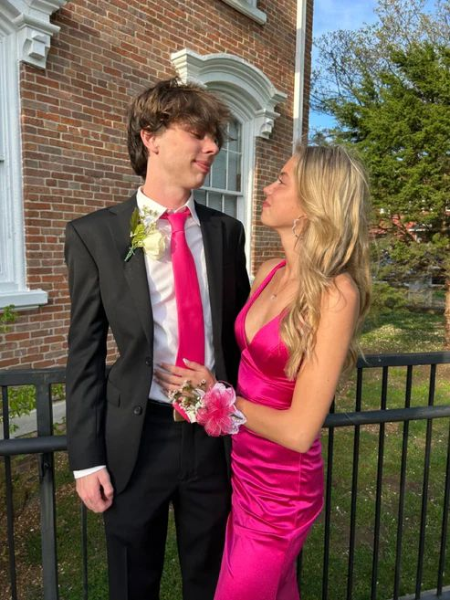 Mermaid Long Hot Pink Prom Dresses Birthday Outfits