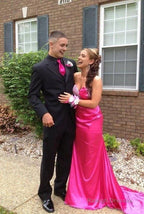 Sexy Mermaid Long Hot Pink Prom Dress 22th Birthday Outfits
