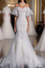 Mermaid Off The Shoulder White Lace Long Wedding Dress Brides Dresses