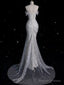 Mermaid Off The Shoulder White Lace Sequin Long Wedding Dress Brides Dresses