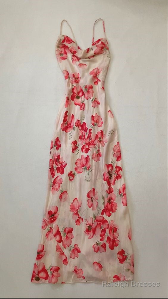 Mermaid Prom Gowns With Straps Floral Pink Prom Dress Main image