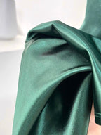 Mermaid Sleeveless Green Satin Long Prom Dresses