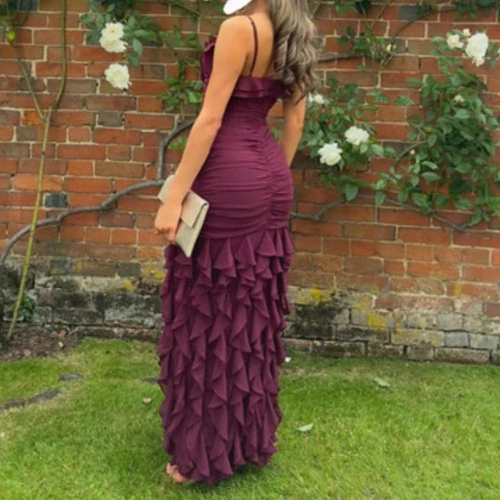 Mermaid Spaghetti Straps Ankle Length Chiffon Prom Dresses Prom Dress
