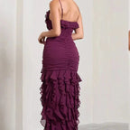 Mermaid Spaghetti Straps Ankle Length Chiffon Prom Dresses Prom Dress
