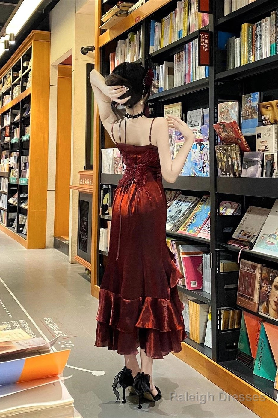 Sexy Mermaid Spaghetti Straps Burgundy Velvet WomenS Beach Dress Vacation Dresses Birthday Dress