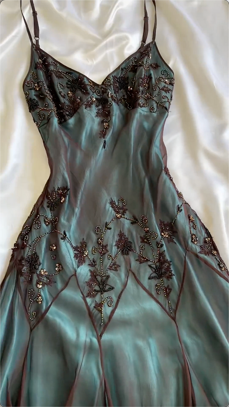 Mermaid Spaghetti Straps Floor Length Beads Prom Dresses Prom Dress Secondary image