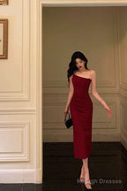 Mermaid Spaghetti Straps Red Prom Dress Birthday Outfits Prom Gowns