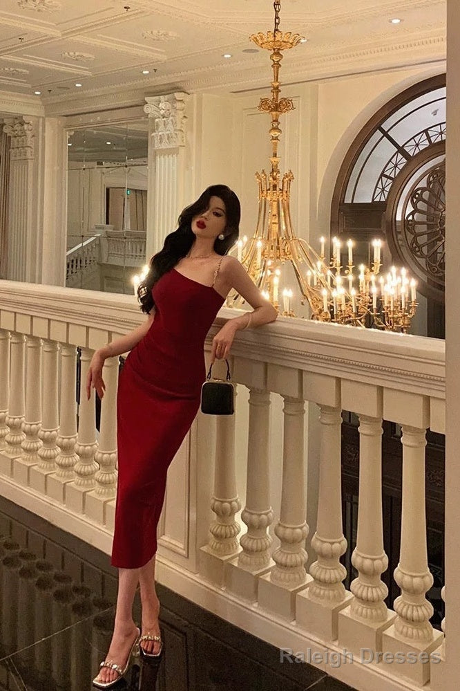 Sexy Mermaid Spaghetti Straps Red Prom Dresses Birthday Outfits Evening Gown Main image