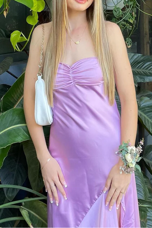 Mermaid Spaghetti Straps Sleeveless Prom Dresses Yellow Prom Dresses