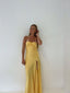 Mermaid Spaghetti Straps Sleeveless Prom Dresses Yellow Prom Dresses
