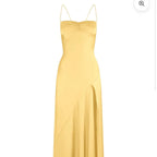 Mermaid Spaghetti Straps Sleeveless Prom Dresses Yellow Prom Dress
