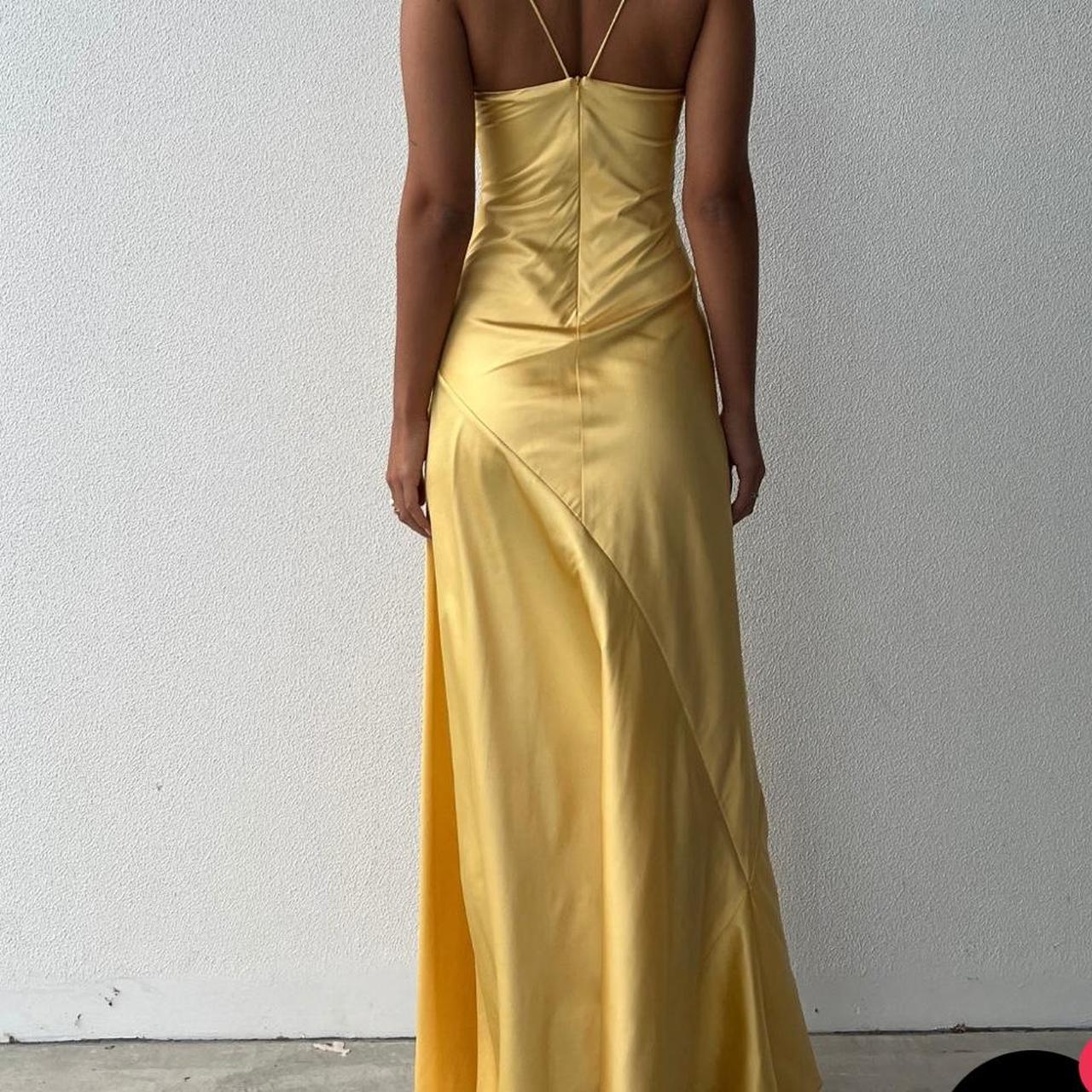Mermaid Spaghetti Straps Sleeveless Prom Dresses Yellow Prom Dress