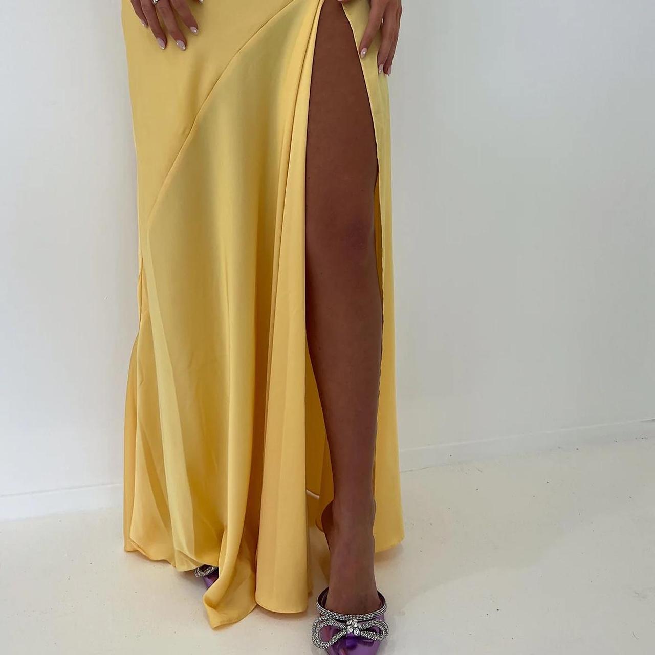 Mermaid Spaghetti Straps Sleeveless Prom Dresses Yellow Prom Dress