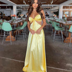 Mermaid Spaghetti Straps Yellow Prom Dresses 21Th Birthday Outfit