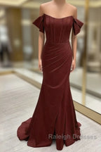 Sexy Mermaid Split Corset Dresses Off The Shoulder