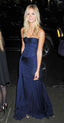 Mermaid Strapless Floor Length Navy Blue Prom Dresses Prom Dress