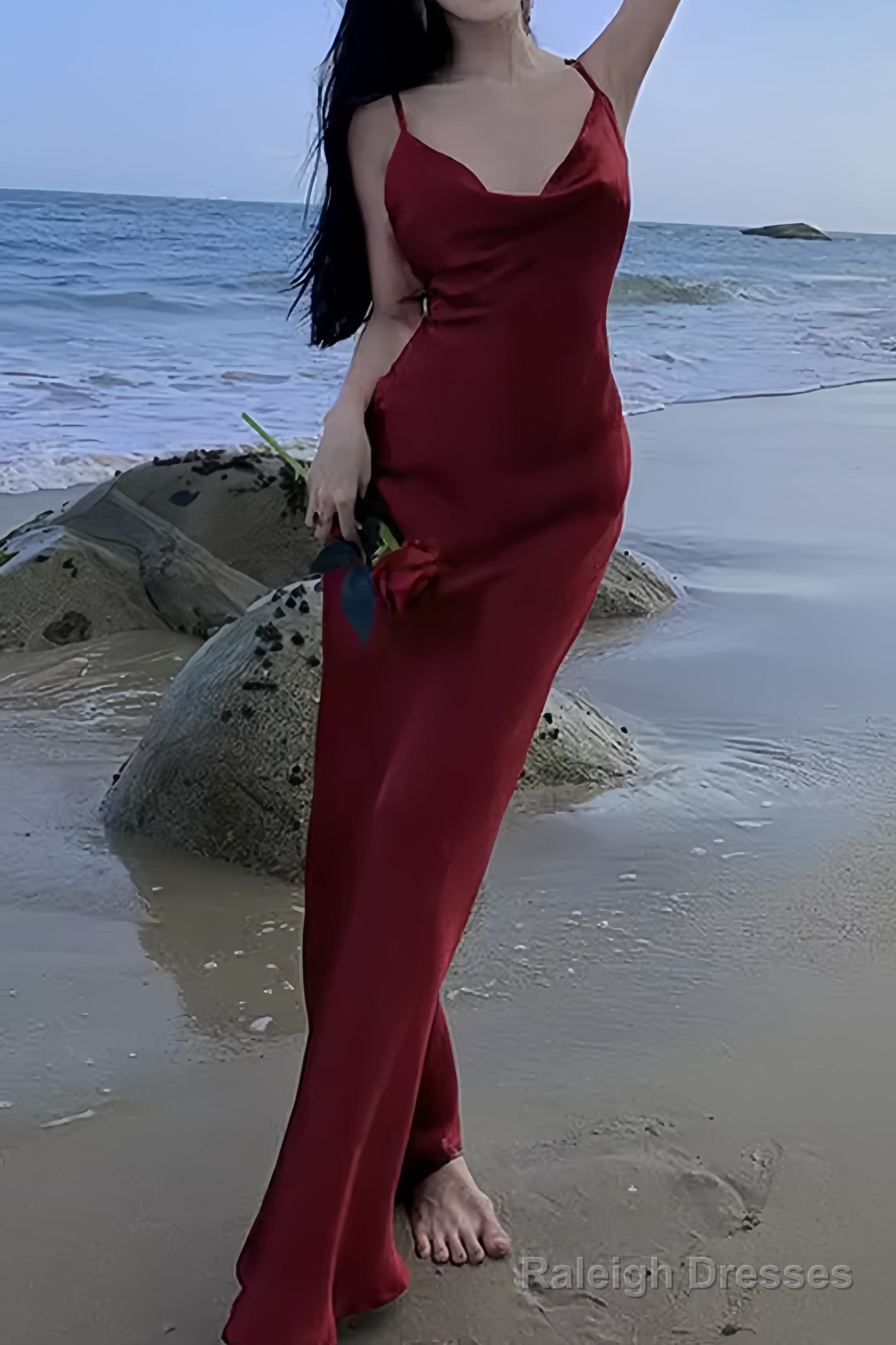 Sexy Mermaid Straps Backless Burgundy Prom Dress 21th Birthday Outfits Secondary image