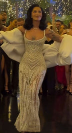Mermaid Straps Champagne Sequin Prom Dress Long Inspiration Prom Dresses Senior Graduation Dresses