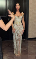 Mermaid Straps Champagne Sequin Prom Dress Long Inspiration Prom Dresses Senior Graduation Dresses