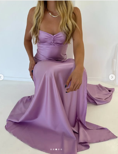 Mermaid Straps Lilac Slit Long Prom Dresses