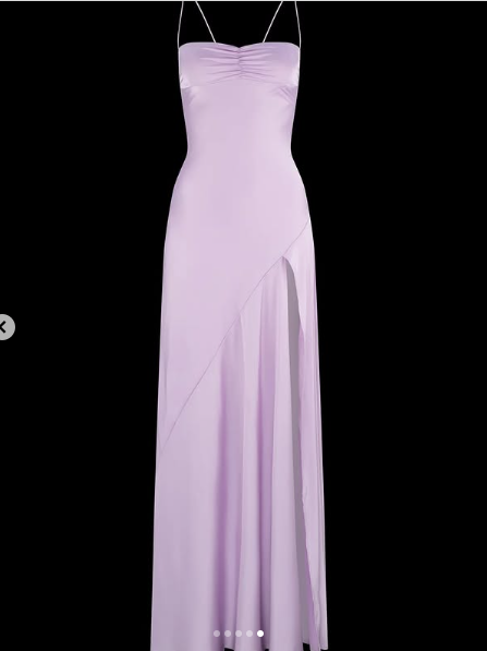 Mermaid Straps Lilac Slit Long Prom Dresses