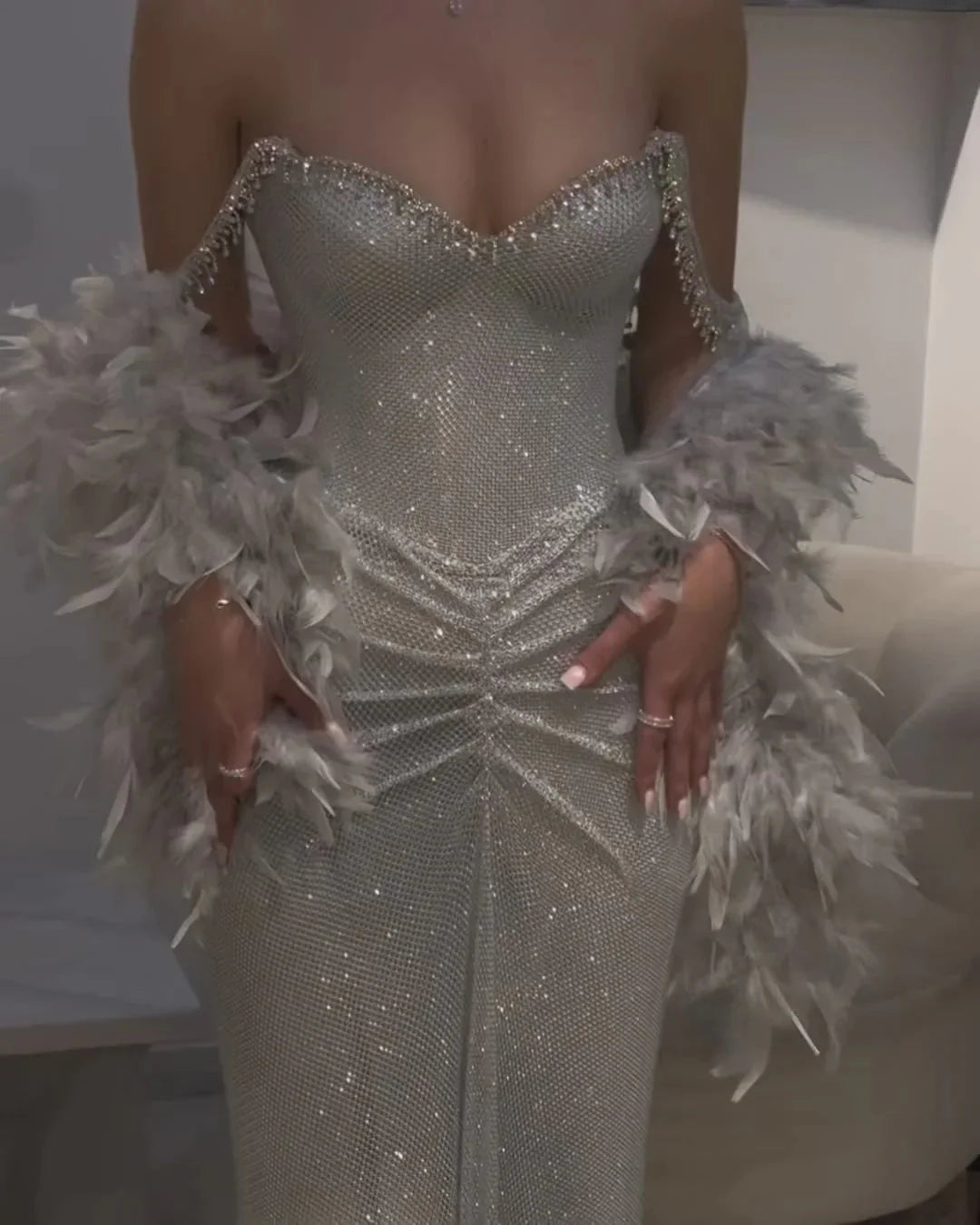 Mermaid Straps Silver Sequin Prom Dress Long Prom Dresses 20Th Birthday Outfits Graduation Dress