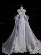 Mermaid Sweetheart Long Sleeves White Lace Wedding Dress Brides Dresses
