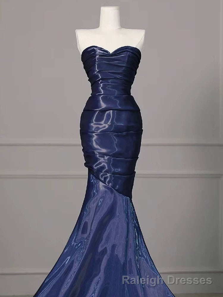 Sexy Mermaid Sweetheart Navy Blue Floor Length Evening Dress Prom Dresses Secondary image