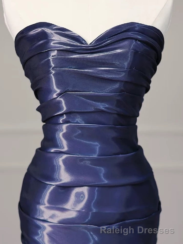 Sexy Mermaid Sweetheart Navy Blue Floor Length Prom Dress