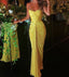 Mermaid Sweetheart Ruffles Yellow Prom Dresses Weddingh Guest Dress