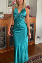 Mermaid V Neckline Long Prom Dresses