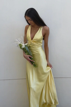Mermaid V Neckline Long Prom Dresses