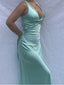Mermaid V Neckline Long Prom Dresses