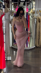 Off-Shoulder Sleeveless Mermaid Satin Long Prom Dress