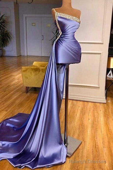 One Shoulder Short Prom Dresses With Detachable Skirt Shiny Beaded Top Prom Women Dress Custom Made Main image