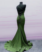 Open Back Mermaid Bridesmaid Dress Spaghetti Straps