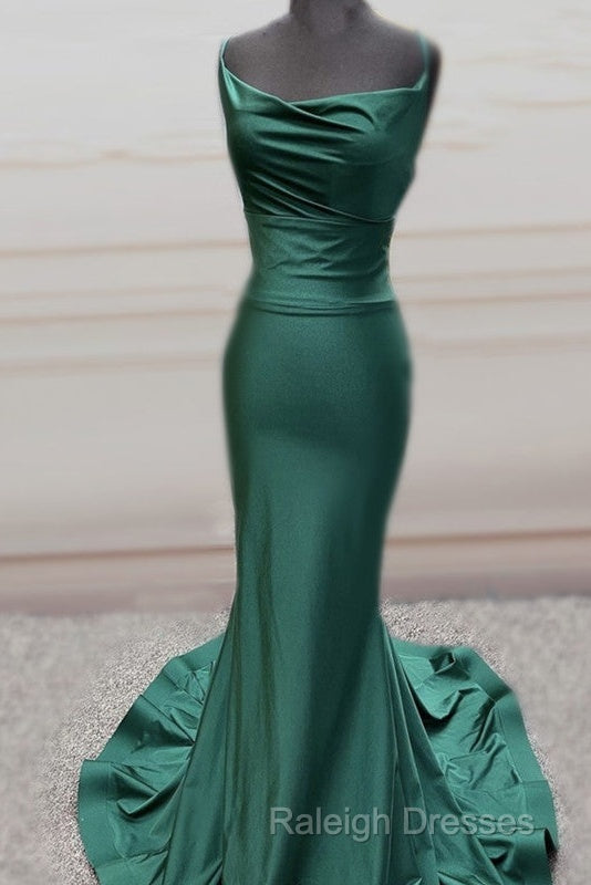 Open Back Mermaid Bridesmaid Dress Spaghetti Straps