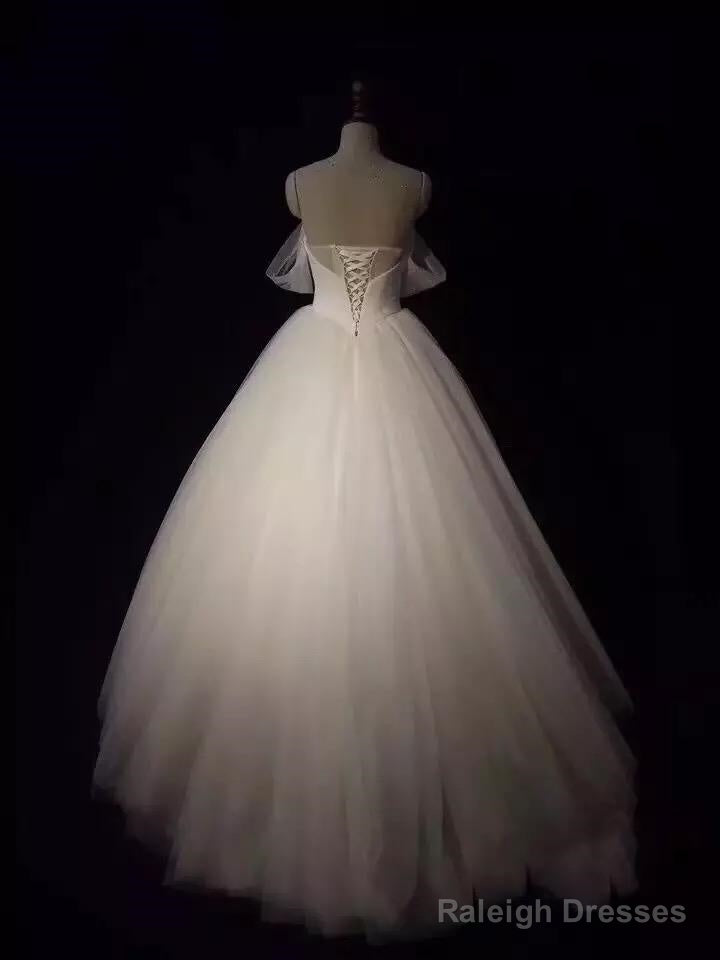 Pleated Sweetheart Tulle Ball Gown Wedding Dress Off-The-Shoulder