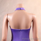 Sexy Purple Mermaid Prom Dresses Heavily Beading Women Evening Dresses Halter Neck